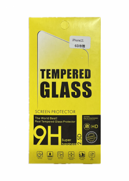 Film 6D Full Glue Protection en Verre Trempé Emballage Simple pour iPhone 13 Mini 5.4"